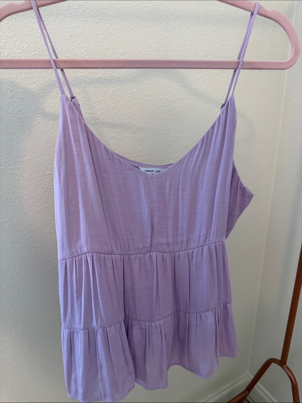 Naked Zebra Lavender Tiered Camisole Tank